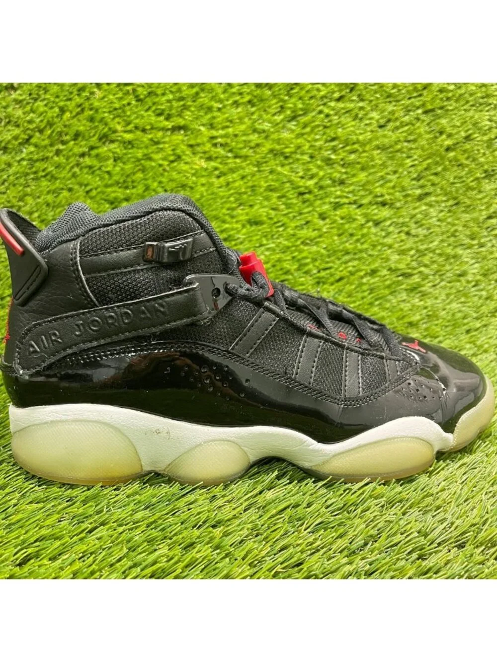 Nike Air Jordan 6 Rings Boys Size 7Y Black Athletic Basketball Shoes Sneakers